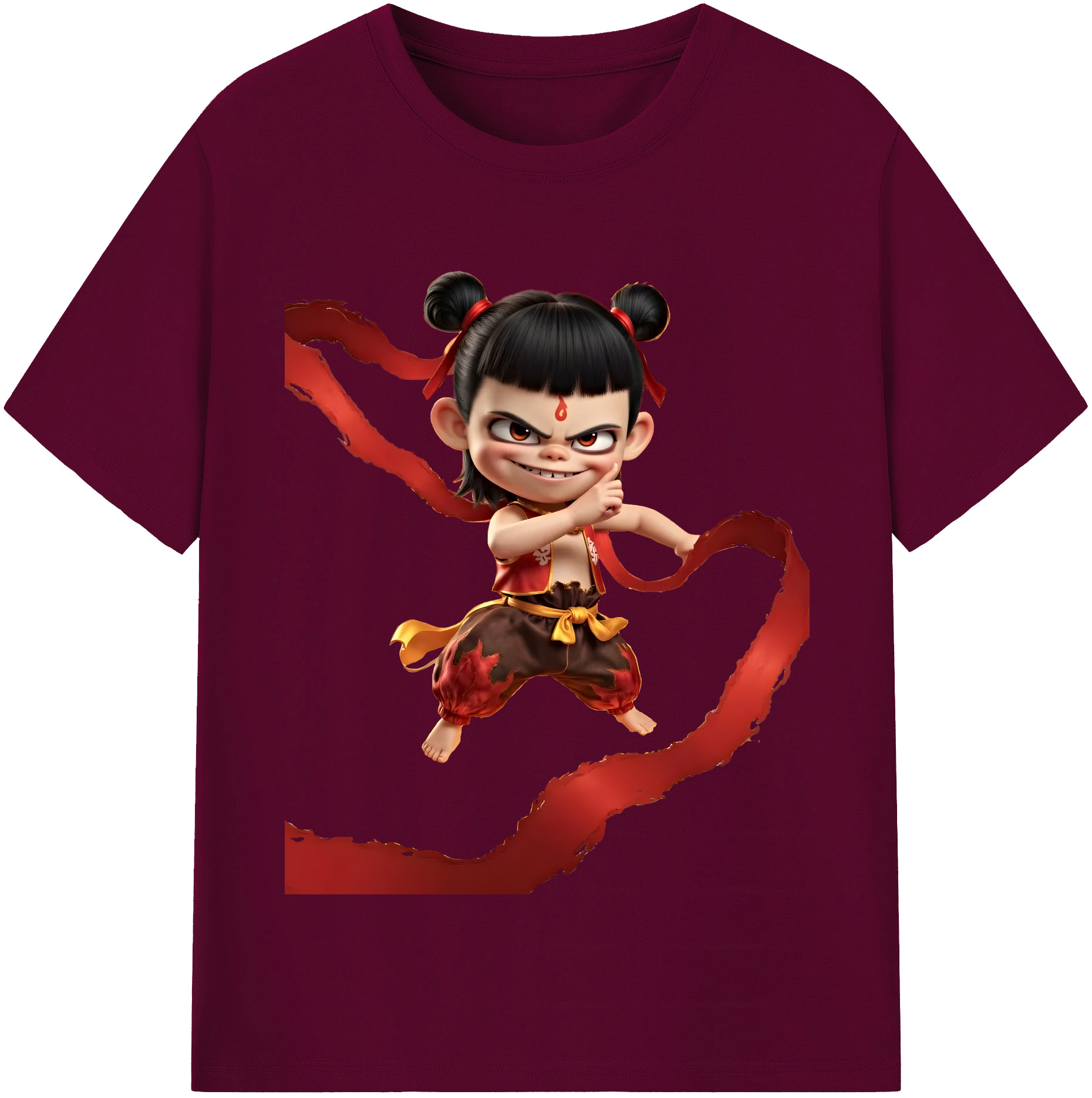 （画像用） Ne Zha 2 ナタ 魔童の大暴れ レディースカジュアルプリントTシャツ（綿100％）